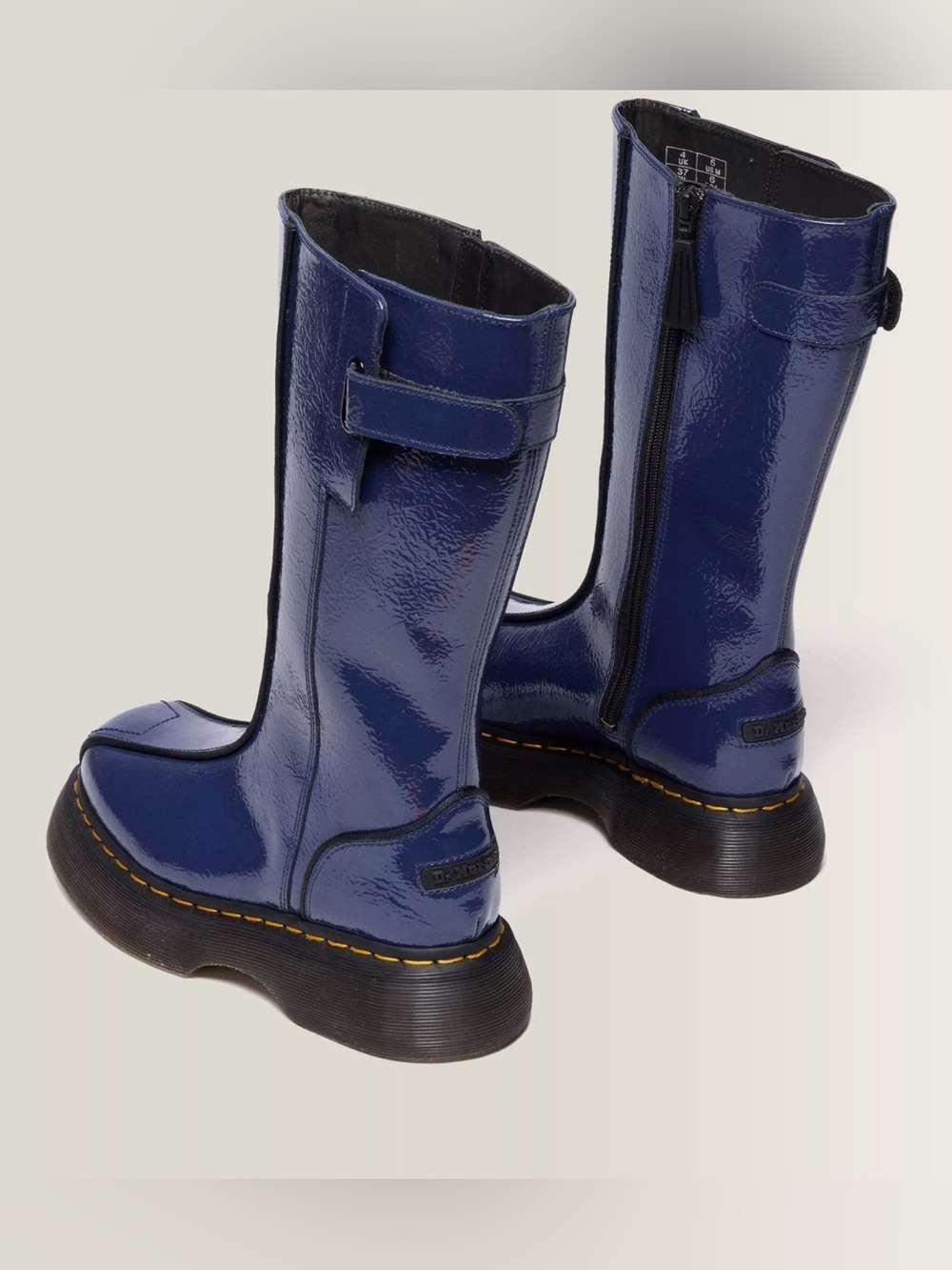 Dr Martens BUZZ HI DISTRESSED PATENT BOOTS - Picture 5 of 12